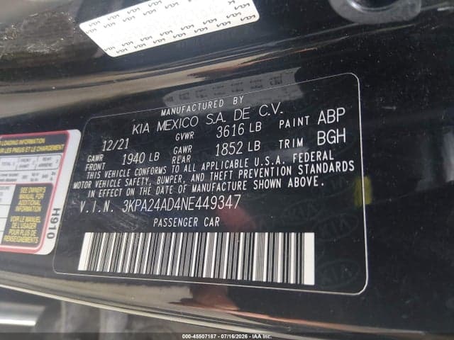 2022 KIA RIO S 9