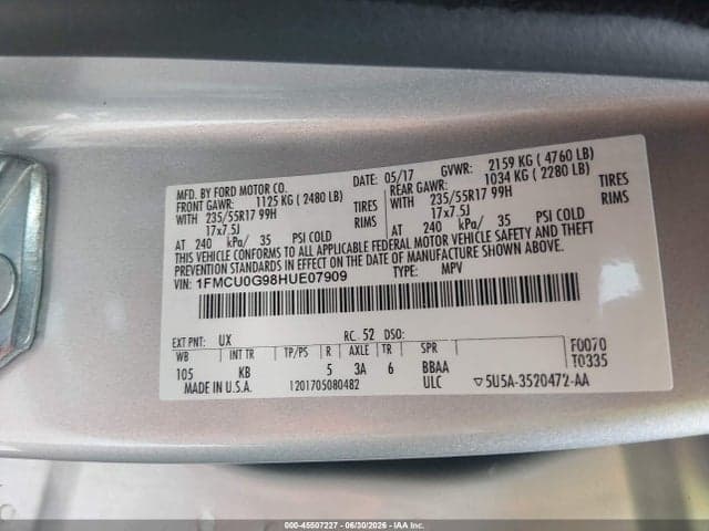 2017 FORD ESCAPE SE 9