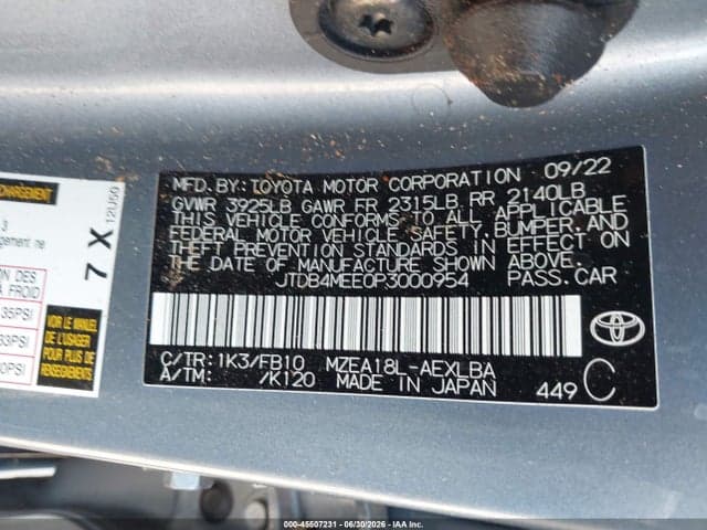 2023 TOYOTA COROLLA LE 9