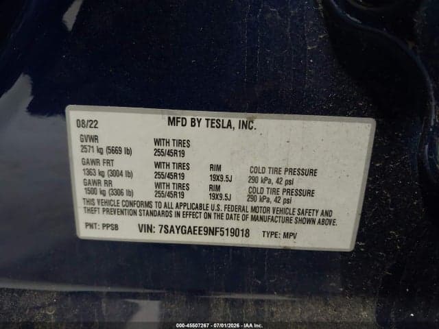 2022 TESLA MODEL Y LONG RANGE DUAL MOTOR ALL-WHEEL DRIVE 9
