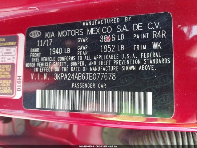 2018 KIA RIO S 9