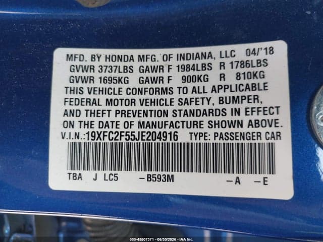 2018 HONDA CIVIC LX 9