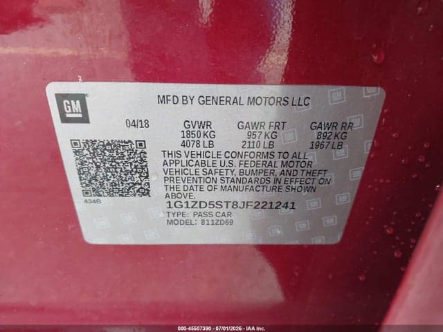 2018 CHEVROLET MALIBU LT 9