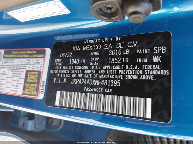 2022 KIA RIO S 9