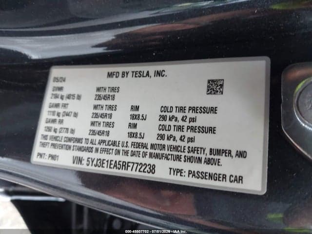 2024 TESLA MODEL 3 LONG RANGE DUAL MOTOR ALL-WHEEL DRIVE/REAR-WHEEL DRIVE 9