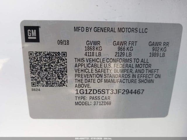 2018 CHEVROLET MALIBU LT 9