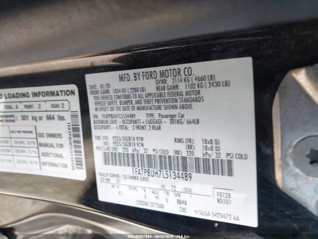 2020 FORD MUSTANG ECOBOOST PREMIUM 9