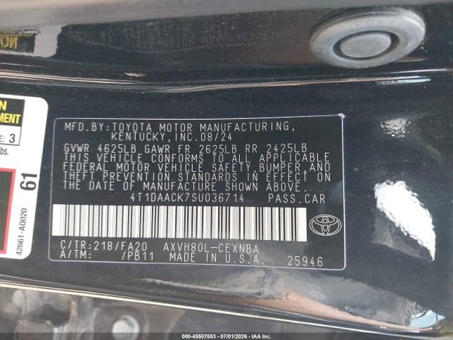 2025 TOYOTA CAMRY LE 9