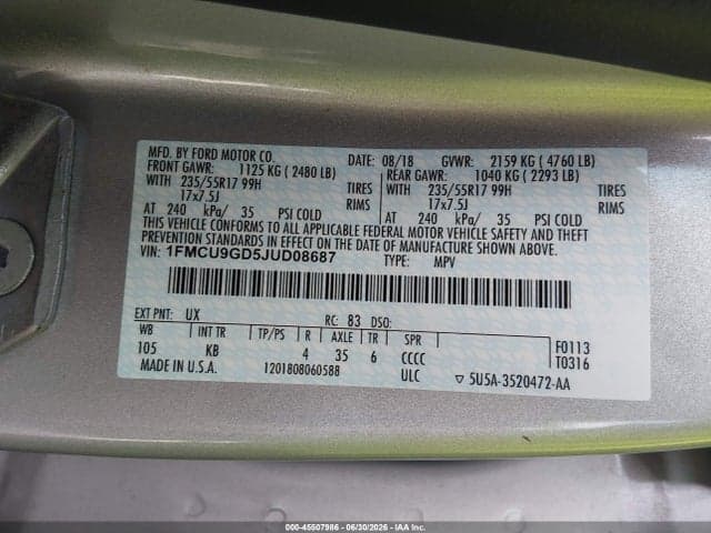 2018 FORD ESCAPE SE 10