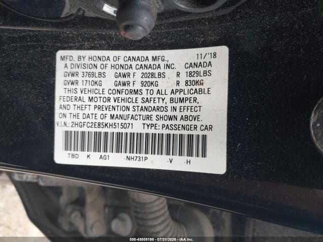 2019 HONDA CIVIC SPORT 9
