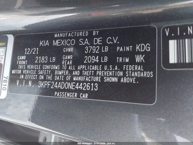 2022 KIA FORTE LXS 9