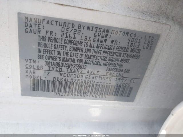 2022 NISSAN SENTRA SR XTRONIC CVT 9