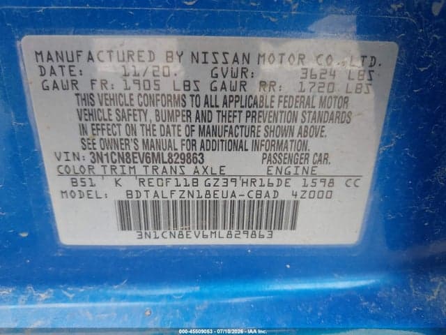 2021 NISSAN VERSA SV XTRONIC CVT 9