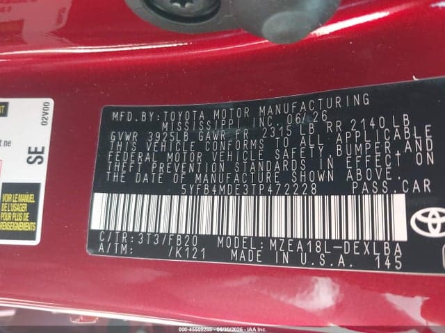 2026 TOYOTA COROLLA LE 9