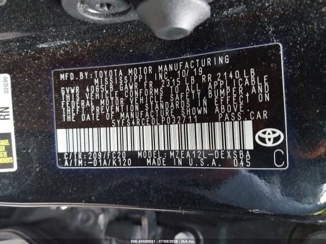 2020 TOYOTA COROLLA SE 9