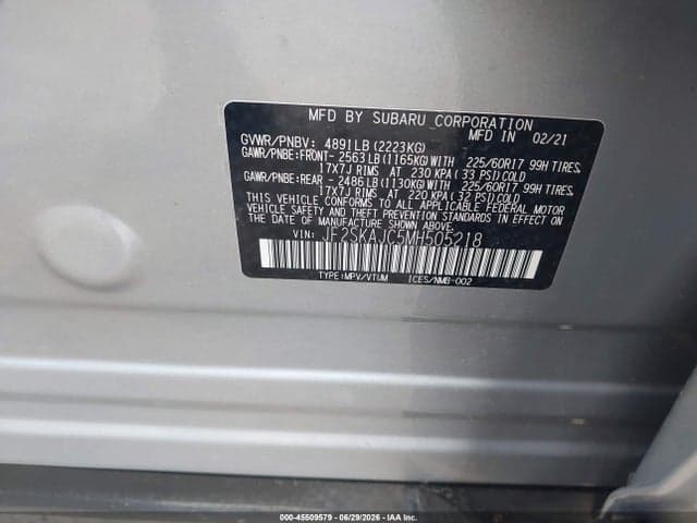 2021 SUBARU FORESTER PREMIUM 9