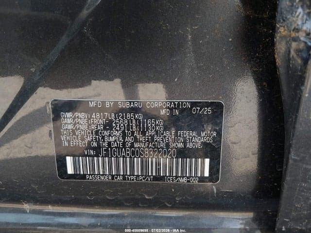 2025 SUBARU IMPREZA BASE 5-DOOR 9