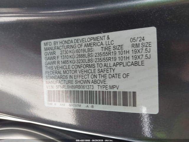 2024 HONDA ODYSSEY TOURING 9