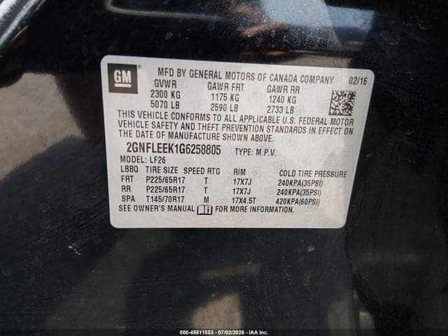 2016 CHEVROLET EQUINOX LS 9