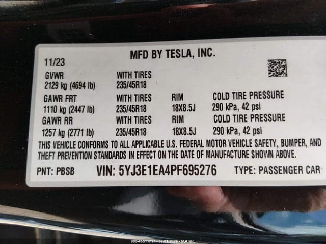 2023 TESLA MODEL 3 REAR-WHEEL DRIVE 9