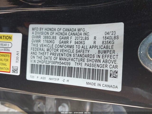 2023 HONDA CIVIC SPORT 9