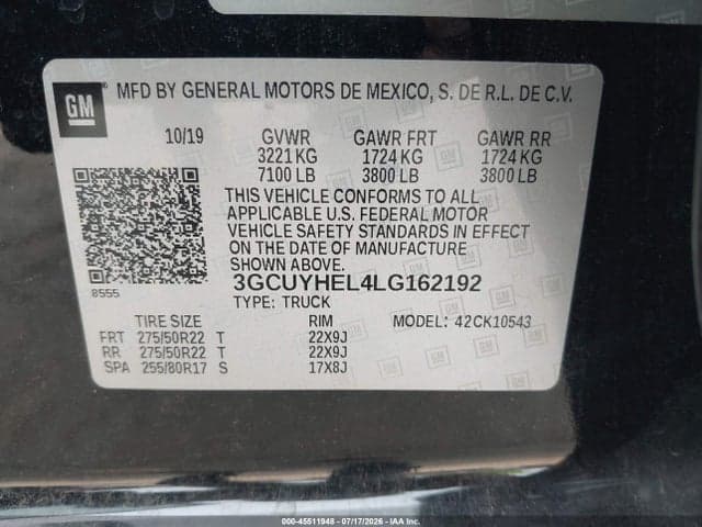 2020 CHEVROLET SILVERADO 1500 4WD SHORT BED HIGH COUNTRY 9