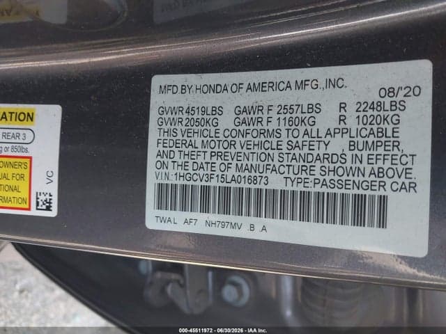 2020 HONDA ACCORD HYBRID 9