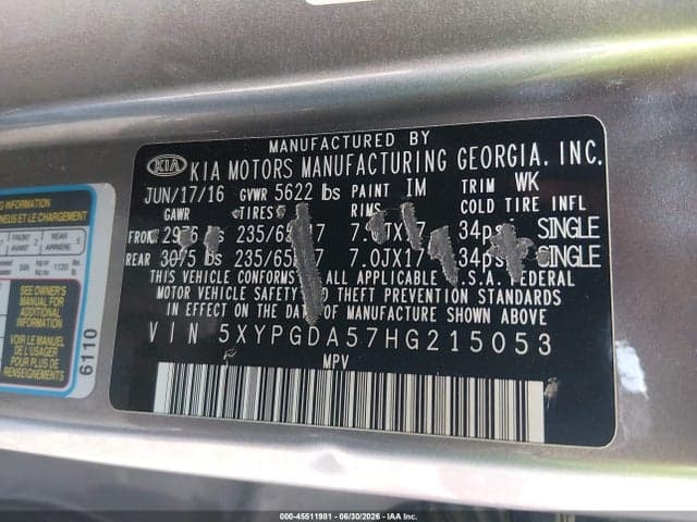 2017 KIA SORENTO 3.3L LX 9
