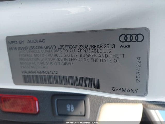 2017 AUDI A4 PREMIUM 9