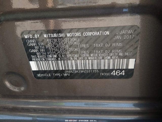 2017 MITSUBISHI OUTLANDER SE/SEL 9