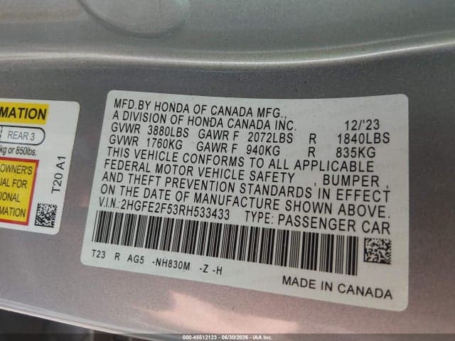 2024 HONDA CIVIC SPORT 9