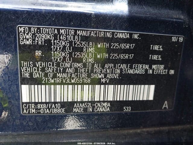 2020 TOYOTA RAV4 XLE 9