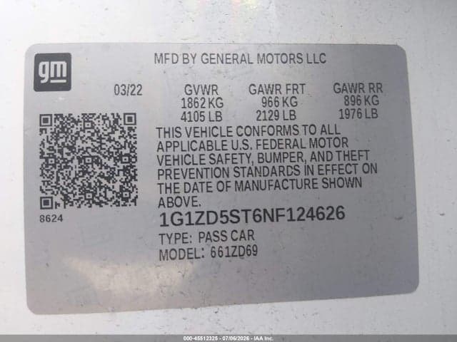 2022 CHEVROLET MALIBU FWD LT 9