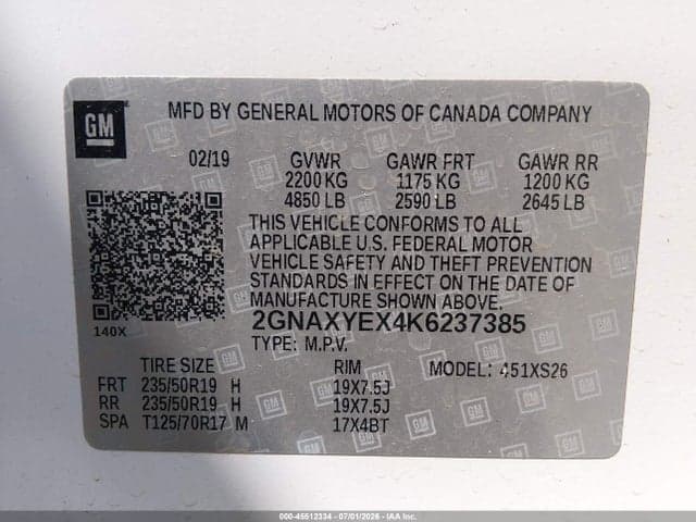 2019 CHEVROLET EQUINOX PREMIER 9