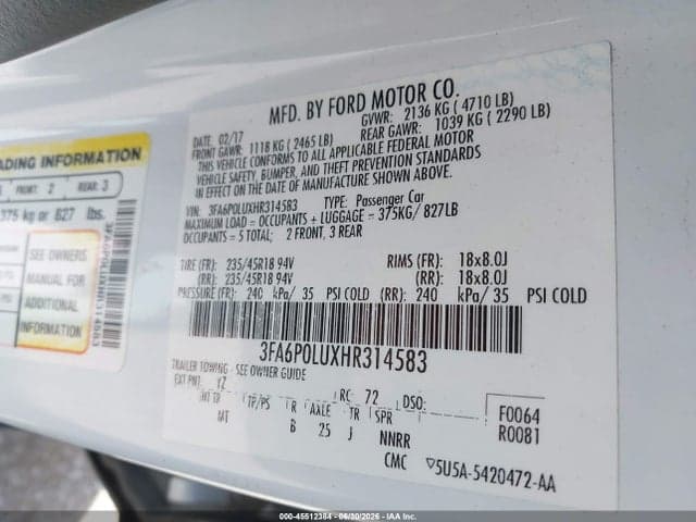2017 FORD FUSION HYBRID SE 9