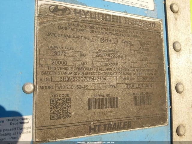 2020 HYUNDAI TRANSLEAD INC UNKNOWN 9