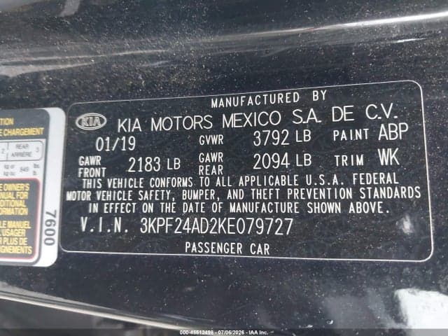 2019 KIA FORTE FE 9