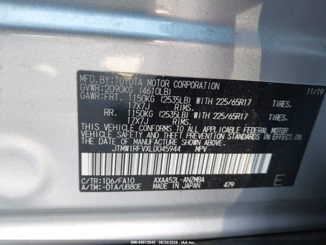 2020 TOYOTA RAV4 XLE 9