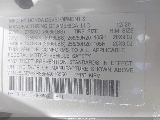 2020 HONDA CR-V AWD EX-L 9