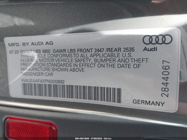 2023 AUDI A4 PREMIUM PLUS 45 TFSI S LINE QUATTRO S TRONIC 9