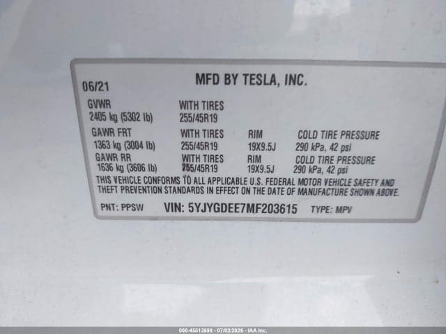 2021 TESLA MODEL Y LONG RANGE DUAL MOTOR ALL-WHEEL DRIVE 9