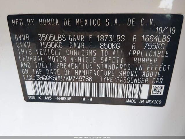 2019 HONDA FIT EX 9
