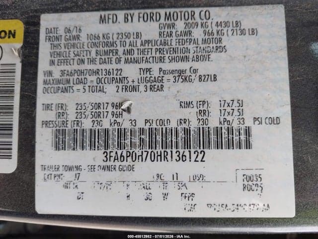 2017 FORD FUSION SE 9