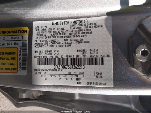 2020 FORD FUSION S 9