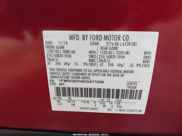 2019 FORD EXPLORER XLT 9