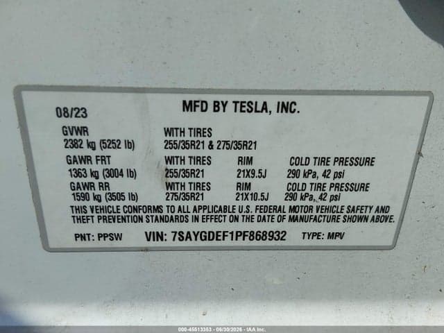 2023 TESLA MODEL Y PERFORMANCE DUAL MOTOR ALL-WHEEL DRIVE 9