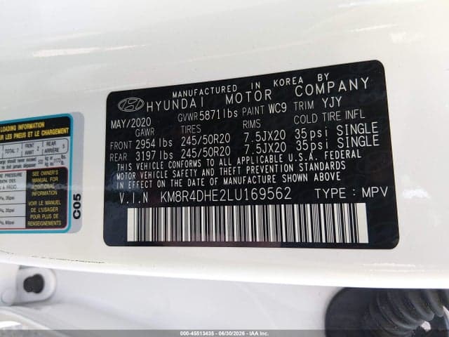 2020 HYUNDAI PALISADE SEL 9