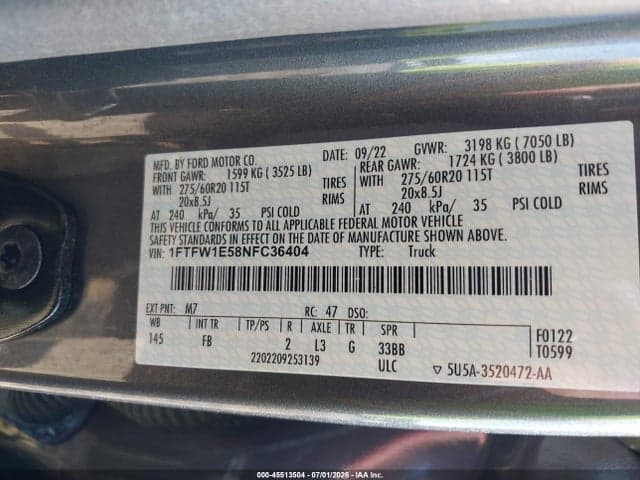 2022 FORD F-150 XLT 9