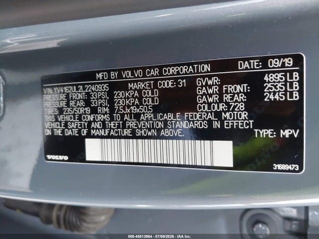 2020 VOLVO XC40 T5 INSCRIPTION 9