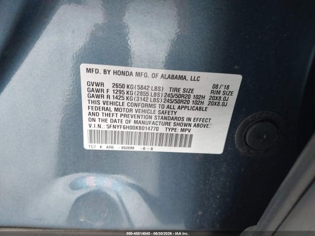 2019 HONDA PILOT ELITE 9